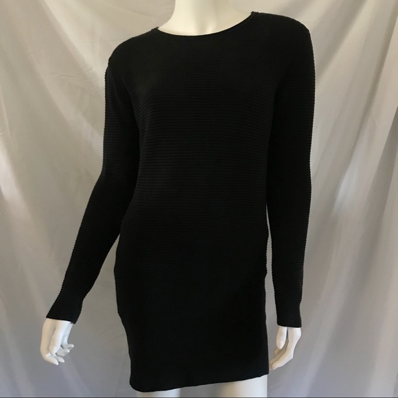 Wilfred Ribbed Black Sweater Dress